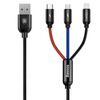BASEUS 3IN1 CABLE USB-C / LIGHTNING / MICRO 3,5A 0,3M BLACK (CAMLT-ASY01) (BASCAMLT-ASY01)
