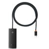 BASEUS LITE SERIES HUB 4IN1 USB-C TO 4X USB 3.0 + USB-C, 1M BLACK (WKQX030401) (BASWKQX030401)