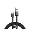 BASEUS TYPE-C CAFULE CABLE 2A 2M GRAY + BLACK (CATKLF-CG1) (BASCATKLF-CG1)