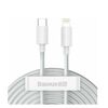 BASEUS LIGHTNING SIMPLE WISDOM CABLE (2PCS/SET) PD 20W 5A 1.5M WHITE (TZCATLZJ-02) (BASTZCATLZJ-02)