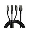 BASEUS TUNGSTEN GOLD BRAIDED USB TO TYPE-C / LIGHTNING / MICRO USB CABLE 3.5A ΜΑΎΡΟ 1.5M (CAMLTWJ-01) (BASCAMLTWJ01)