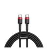 BASEUS CAFULE BRAIDED USB 2.0 CABLE USB-C MALE - USB-C MALE ΜΑΎΡΟ 1M (CATKLF-G91) (BASCATKLFG91)