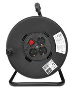 POWERTECH ΜΠΑΛΑΝΤΈΖΑ ΜΕ ΒΆΣΗ PT-899, 3X SCHUKO, 16A, 25M, ΜΑΎΡΗ