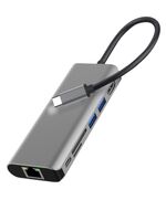 POWERTECH DOCKING STATION PTH-112, 7 ΘΥΡΏΝ, USB-C ΣΎΝΔΕΣΗ, 100W PD, ΓΚΡΙ