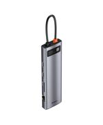 BASEUS HUB 11IN1 METAL GLEAM SERIES USB-C 3X USB 3.0 + 2X HDMI + MICROSD/SD + VGA + AUX (CAHUB-CT0G) (BASCAHUB-CT0G)