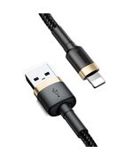BASEUS CAFULE BRAIDED USB TO LIGHTNING CABLE ΜΑΎΡΟ/ΧΡΥΣΌ 2M  (CALKLF-CV1) (BASCALKLF-CV1)