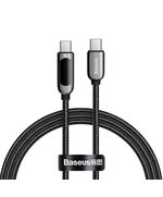BASEUS DISPLAY BRAIDED USB 2.0 CABLE USB-C MALE - USB-C MALE BLACK 1M (CATSK-B01) (BASCATSK-B01)