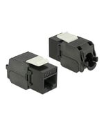 POWERTECH KEYSTONE MODULE RJ45 FEMALE CAB-N150, CAT.6Α UTP 180°, ΜΑΎΡΟ