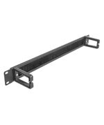 DELOCK CABLE MANAGEMENT 66486, 19"/1U RACK, 2X ΓΆΝΤΖΟΙ & ΒΟΎΡΤΣΑ, ΜΑΎΡΟ