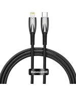 BASEUS USB-C CABLE FOR LIGHTNING GLIMMER SERIES, 20W, 1M BLACK (CADH000001) (BASCADH000001)