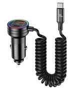 USAMS ΦΟΡΤΙΣΤΉΣ ΑΥΤΟΚΙΝΉΤΟΥ US-CC167 ΜΕ ΚΑΛΏΔΙΟ, USB/USB-C, 60W, ΜΑΎΡΟΣ