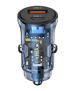USAMS ΦΟΡΤΙΣΤΉΣ ΑΥΤΟΚΙΝΉΤΟΥ US-CC164, USB & USB-C, 30W, ΜΠΛΕ