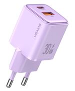 USAMS ΦΟΡΤΙΣΤΉΣ ΤΟΊΧΟΥ US-CC189, USB & USB-C, 30W PD, ΜΩΒ