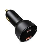BASEUS CAR CHARGER  SUPERME USB USB-C 100W + USB-C CABLE BLACK (TZCCZX-01) (BASTZCCZX-01)