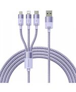 BASEUS ΚΑΛΏΔΙΟ USB 3ΣΕ1 STARSPEED SERIES USB-C + MICROUSB + LIGHTNING 3.5A 1.2M ΛΙΛΆ (CAXS000005) (BASCAXS000005)
