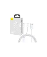 BASEUS ΚΑΛΏΔΙΟ 3ΣΕ1 USB ΣΕ USB-C/LIGHTNING/MICROUSB SUPERIOR DATA 3.5A 0.5M ΛΕΥΚΌ (P10320105221-01) (BASP10320105221-01)
