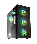 KOLINK OBSERVATORY HF PLUS MESH ARGB PWM MIDI TOWER CASE - BLACK (WITH 6X120MM ARGB PWM FANS)