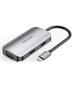 VENTION TYPE-C TO HDMI/USB 3.0*3/RJ45/SD/TF/TRRS 3.5MM/PD 100W DOCKING STATION 0.15M GRAY ALUMINUM ALLOY TYPE (TOLHB) (VENTOLHB)