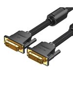 VENTION COTTON BRAIDED DVI-D (24+1) MALE TO MALE CABLE 2M BLACK (EAEBH) (VENEAEBH)