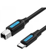 VENTION USB 2.0 TYPE-C MALE TO B MALE 2A PRINT CABLE 2M BLACK (CQUBH) (VENCQUBH)