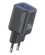 USAMS ΦΟΡΤΙΣΤΉΣ ΤΟΊΧΟΥ US-CC251, USB-C, 30W, GAN, ΜΑΎΡΟΣ