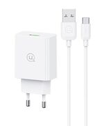 USAMS ΦΟΡΤΙΣΤΉΣ ΤΟΊΧΟΥ SCXLTZ01 ΜΕ ΚΑΛΏΔΙΟ MICRO USB, USB, 18W, ΛΕΥΚΌΣ