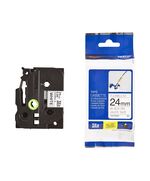 BROTHER TZE-FX251 LABELLING TAPE CASSETTE – BLACK ON WHITE FLEXIBLE-ID, 24MM WIDE (TZEFX251) (BROTZEFX251)