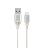 GEMBIRD CC- USB2B-AMCM-2M-BW2 PREMIUM USB-C 2.0 CABLE (AM/CM) METAL PLUGS, BRAID, 2M, SILVER/WHITE (CC-USB2B-AMCM-2M-BW2) (GEMCC-USB2B-AMCM-2M-BW2)