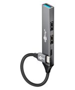 GOOBAY USB HUB 74459, 4X ΘΥΡΏΝ, USB 3.2, 5GBPS, USB-C ΣΎΝΔΕΣΗ, ΓΚΡΙ