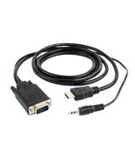 GEMBIRD HDMI TO VGA MINI JACK CONVERTER 3M BLACK (A-HDMI-VGA-03-10) (GEMA-HDMI-VGA-03-10)