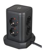 BRENNENSTUHL SOCKET TOWER 8-FOLD WITH 4X USB BLACK 2M H05VV-F3G1.5 (1153560000) (BNN1153560000)