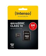 INTENSO MICROSDXC CARD 64GB CLASS 10 (3413490) (NSO3413490)
