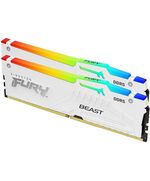 KINGSTON MEMORY KF560C30BWEAK2-64 FURY BEAST WHITE RGB  DDR5, 6000MT/S, 64GB KIT OF 2
