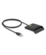 DELOCK CARD READER 91724 ΓΙΑ SMART CARD, USB ΣΎΝΔΕΣΗ, 480MBPS, ΜΑΎΡΟ