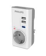 PHILIPS ΜΟΝΌΠΡΙΖΟ AΣΦΑΛΕΊΑΣ USB-C/USB-A ΛΕΥΚΌ (CHP8010W/GRS) (PHICHP8010WGRS)
