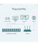 TP-LINK 8-PORT 10/100MBPS DESKTOP SWITCH (LS1008)