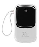 BASEUS POWERBANK QPOW PRO WITH LIGHTNING CABLE, USB-C PORT AND USB 20000MAH, 20W  WHITE (PPQD060202) (BASPPQD060202)