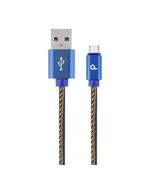 GEMBIRD CC- USB2J-AMCM-2M-BL USB-C CABLE (METAL PLUGS, NYLON BRAIDING IN DENIM - JEANS COLOR) 2M (CC-USB2J-AMCM-2M-BL) (GEMCC-USB2J-AMCM-2M-BL)