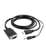 GEMBIRD HDMI TO VGA MINI JACK CONVERTER 1.8 M BLACK (A-HDMI-VGA-03-6) (GEMA-HDMI-VGA-03-6)