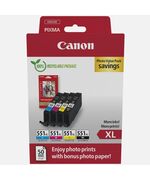 CANON ΜΕΛΆΝΙ INKJET CLI-551XL CMYK PHOTO VALUE PACK (6443B008) (CANCLI-551XLPVP)