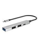 POWERTECH USB HUB PT-1412, 4X ΘΥΡΏΝ, USB 3.2, 5GBPS, USB-C ΣΎΝΔΕΣΗ, ΓΚΡΙ
