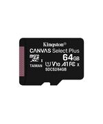 KINGSTON MEMORY CARD MICROSD SDCS2/64GBSP, CLASS 10,NO SD ADAPTER