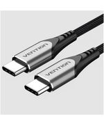 VENTION NYLON BRAIDED TYPE-C TO TYPE-C 3A/PD 60W CABLE 1M GRAY ALUMINUM ALLOY TYPE (TADHF) (VENTADHF)