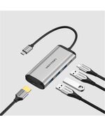 VENTION TYPE-C TO HDMI/USB 3.0*3/PD 87W DOCKING STATION 0.15M GRAY METAL TYPE (CNBHB) (VENCNBHB)