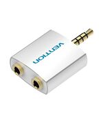 VENTION 4POLE 3.5MM MALE TO 2*3.5MM FEMALE AUDIO ADAPTER SILVERY METAL TYPE (BDAW0) (VENBDAW0)