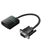 VENTION VGA TO HDMI CONVERTER WITH FEMALE MICRO USB AND AUDIO PORT 0.15M BLACK (ACNBB) (VENACNBB)