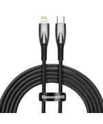 BASEUS ΚΑΛΏΔΙΟ USB-C ΣΕ LIGHTNING GLIMMER SERIES 20W 2M ΜΑΎΡΟ (CADH000101) (BASCADH000101)