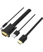 VENTION HDMI TO VGA CABLE WITH AUDIO OUTPUT & USB POWER SUPPLY 2M BLACK (ABIBH) (VENABIBH)