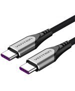 VENTION NYLON BRAIDED TYPE-C TO TYPE-C 5A/PD 100W CABLE 1M GRAY ALUMINUM ALLOY TYPE (TAEHF) (VENTAEHF)