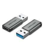 VENTION USB 3.0 MALE TO TYPE-C FEMALE ADAPTER GRAY ALUMINUM ALLOY TYPE (CDPH0) (VENCDPH0)